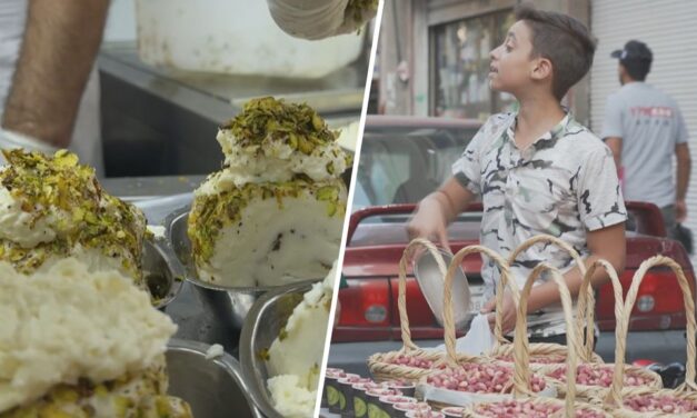 الطفل جواد يبيع الفستق الحلبي في دمشق: تقرير هولندي حول زراعة الفستق الحلبي في سوريا